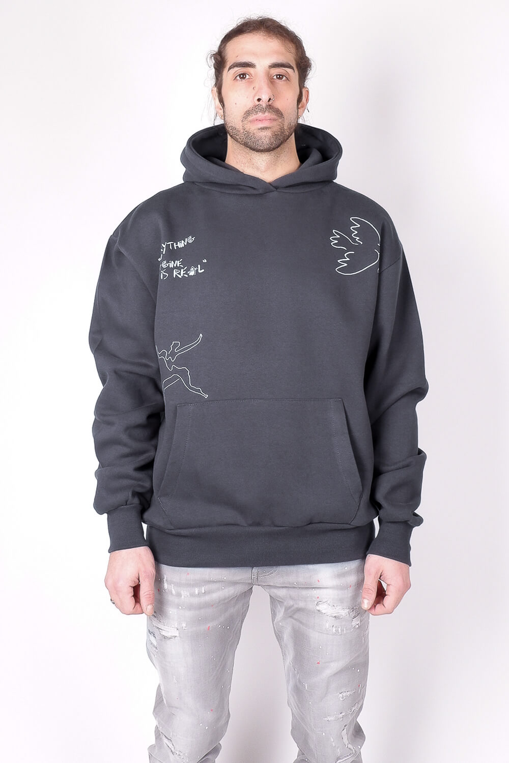 Kiss Picasso Hoodie Charcoal