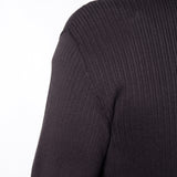 Ribbed Cotton Zip-Up Jacket Black