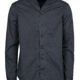 L/S Open Collar Cotton Shirt Black