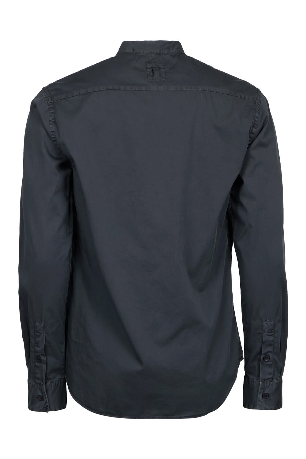 L/S Open Collar Cotton Shirt Black