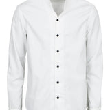 L/S Open Collar Cotton Shirt White