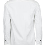 L/S Open Collar Cotton Shirt White