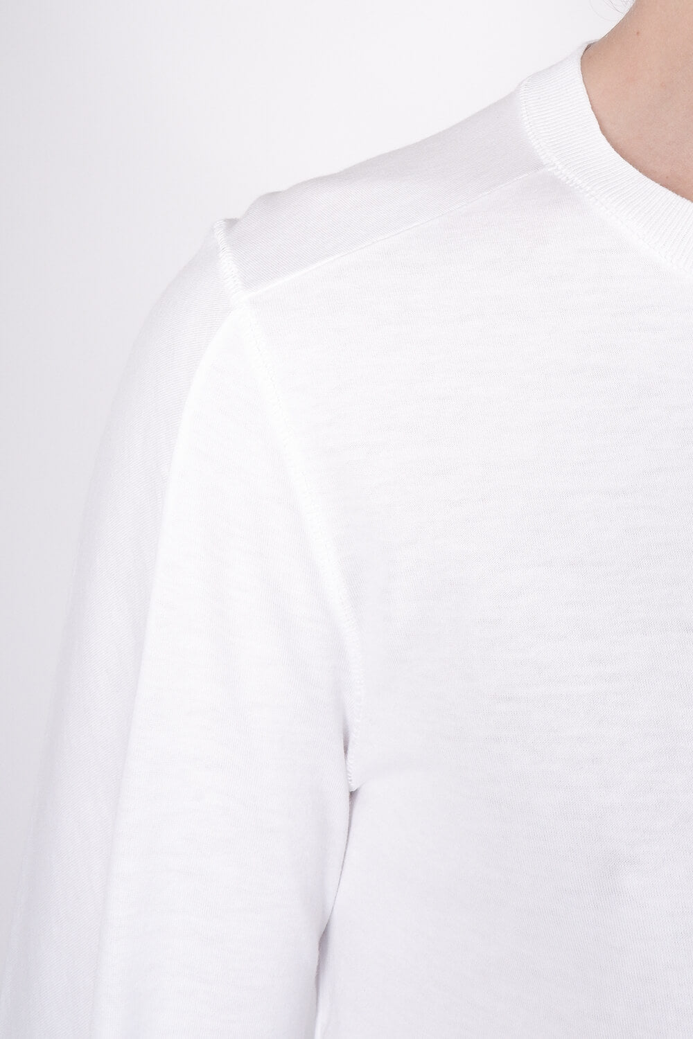 L/S Knitted Collar Jersey T-shirt White