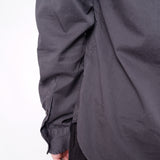 L/S Open Collar Cotton Shirt Black