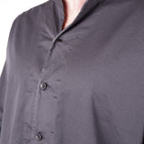 L/S Open Collar Cotton Shirt Black