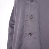 L/S Open Collar Cotton Shirt Black