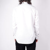 L/S Open Collar Cotton Shirt White