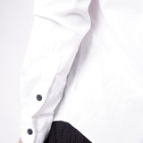 L/S Open Collar Cotton Shirt White