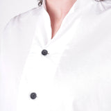 L/S Open Collar Cotton Shirt White