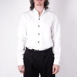 L/S Open Collar Cotton Shirt White