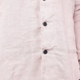 Open Collar Linen Shirt Pink