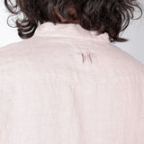 Open Collar Linen Shirt Pink