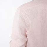 Open Collar Linen Shirt Pink