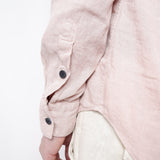 Open Collar Linen Shirt Pink