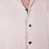 Open Collar Linen Shirt Pink