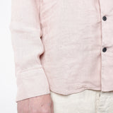 Open Collar Linen Shirt Pink