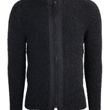 Lana/Virgin Wool Zip-Up Cardigan Black