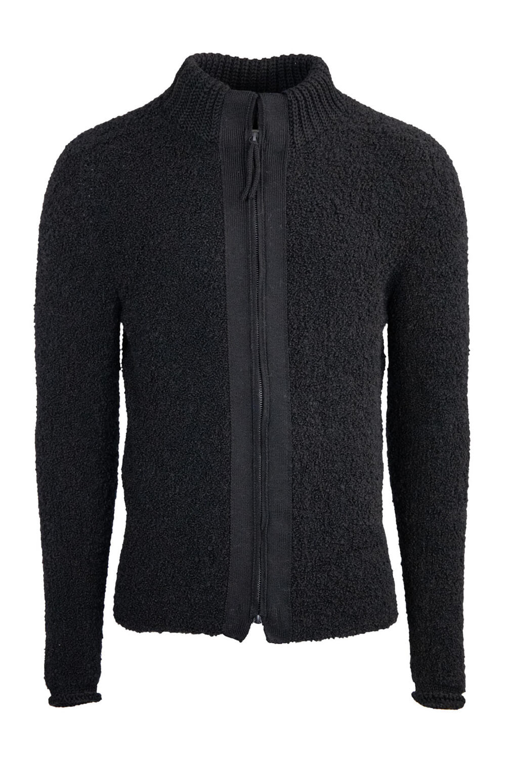 Lana/Virgin Wool Zip-Up Cardigan Black