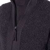 Lana/Virgin Wool Zip-Up Cardigan Black