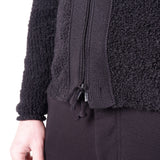 Lana/Virgin Wool Zip-Up Cardigan Black