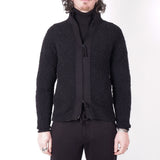 Lana/Virgin Wool Zip-Up Cardigan Black