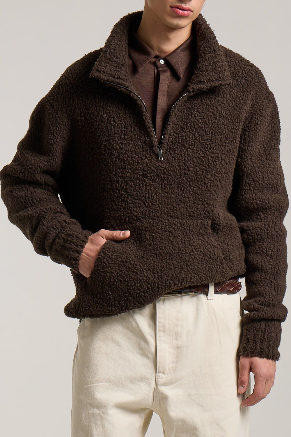 Lana Wool Teddie Sweater Brown