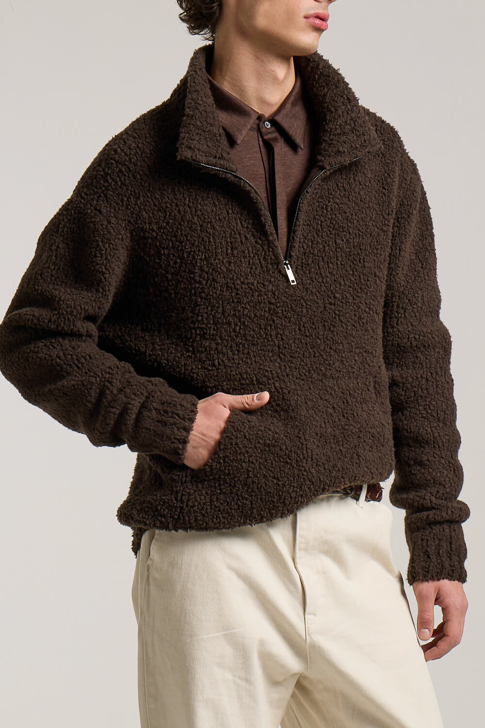 Lana Wool Teddie Sweater Brown