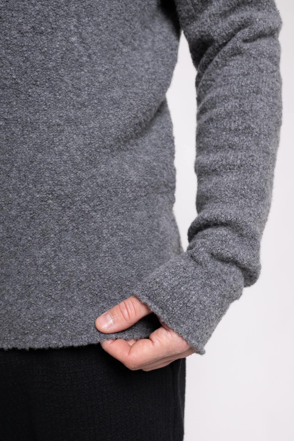 Lana Wool Textured Effect Sweater Grey