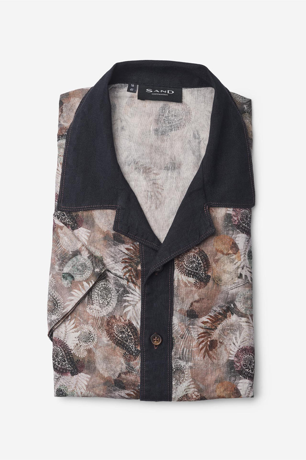 Leaf Pattern Shirt Brown