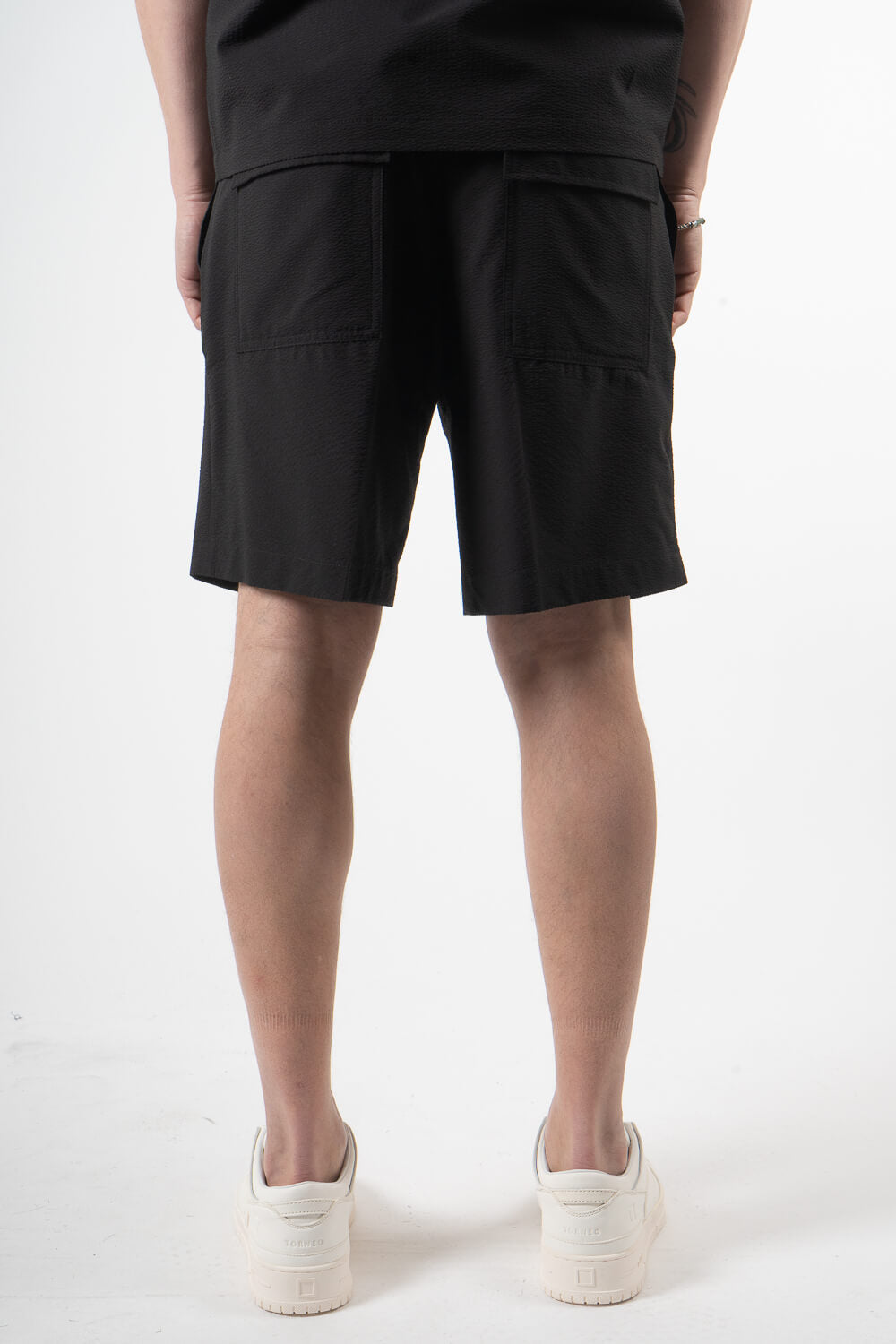 Leo Seersucker Short Black