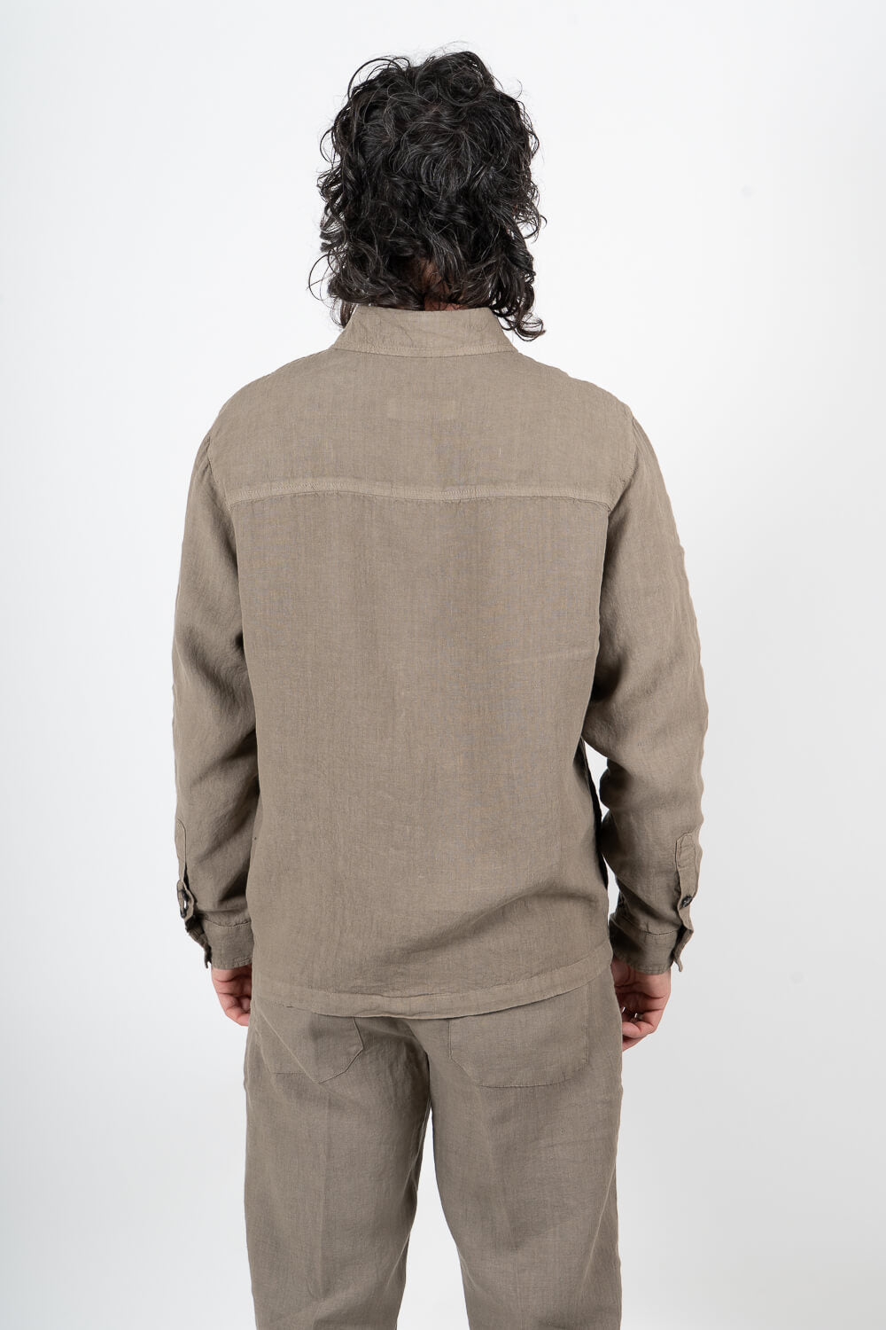 Leroy Italian Linen Overshirt Sand