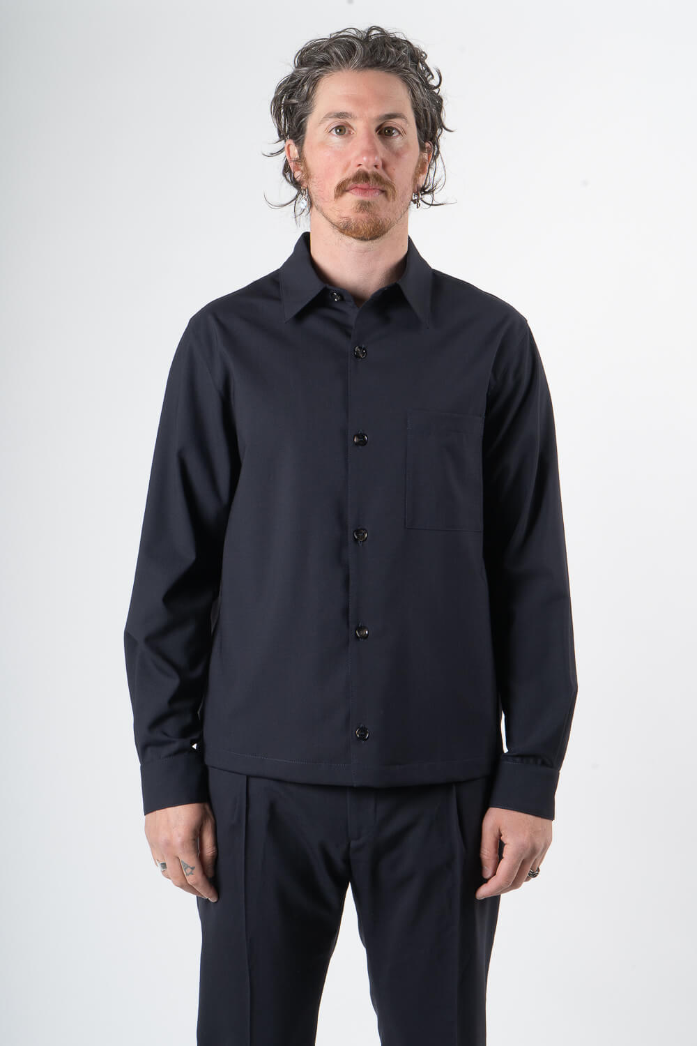 Leroy Pocket Detail Button-Up Shirt Navy