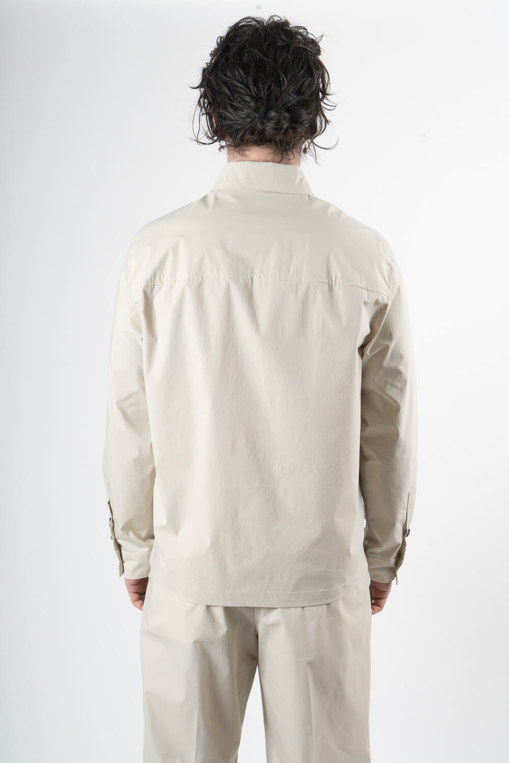 Leroy Relaxed Fit Front Pocket Long Sleeve Shirt Beige