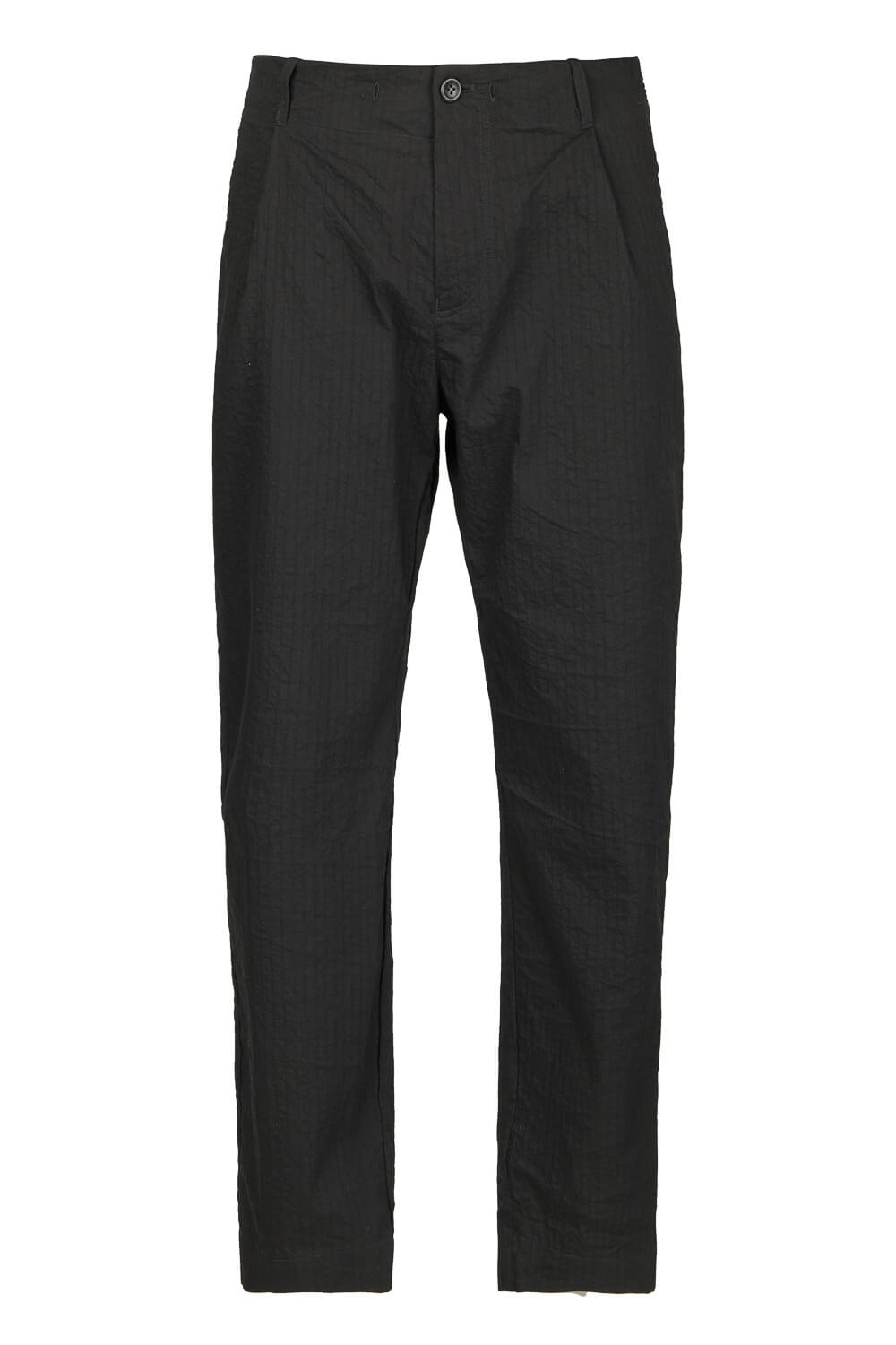 Lightweight Cotton Fine Striped Trousers Black