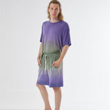 Linen Faded Design Shorts Green/Purple
