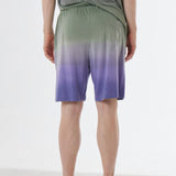 Linen Faded Design Shorts Green/Purple