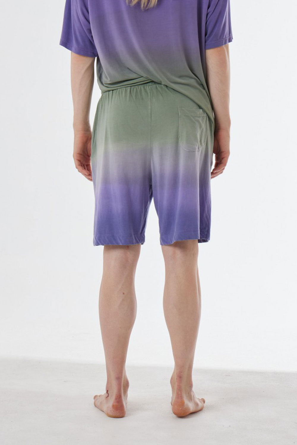 Cupro Faded Design Shorts Green/Purple