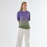 Cupro/cotton Design T-Shirt Green/Purple