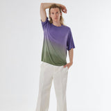 Cupro/cotton Design T-Shirt Green/Purple