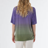 Cupro/cotton Design T-Shirt Green/Purple