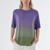 Cupro/cotton Design T-Shirt Green/Purple