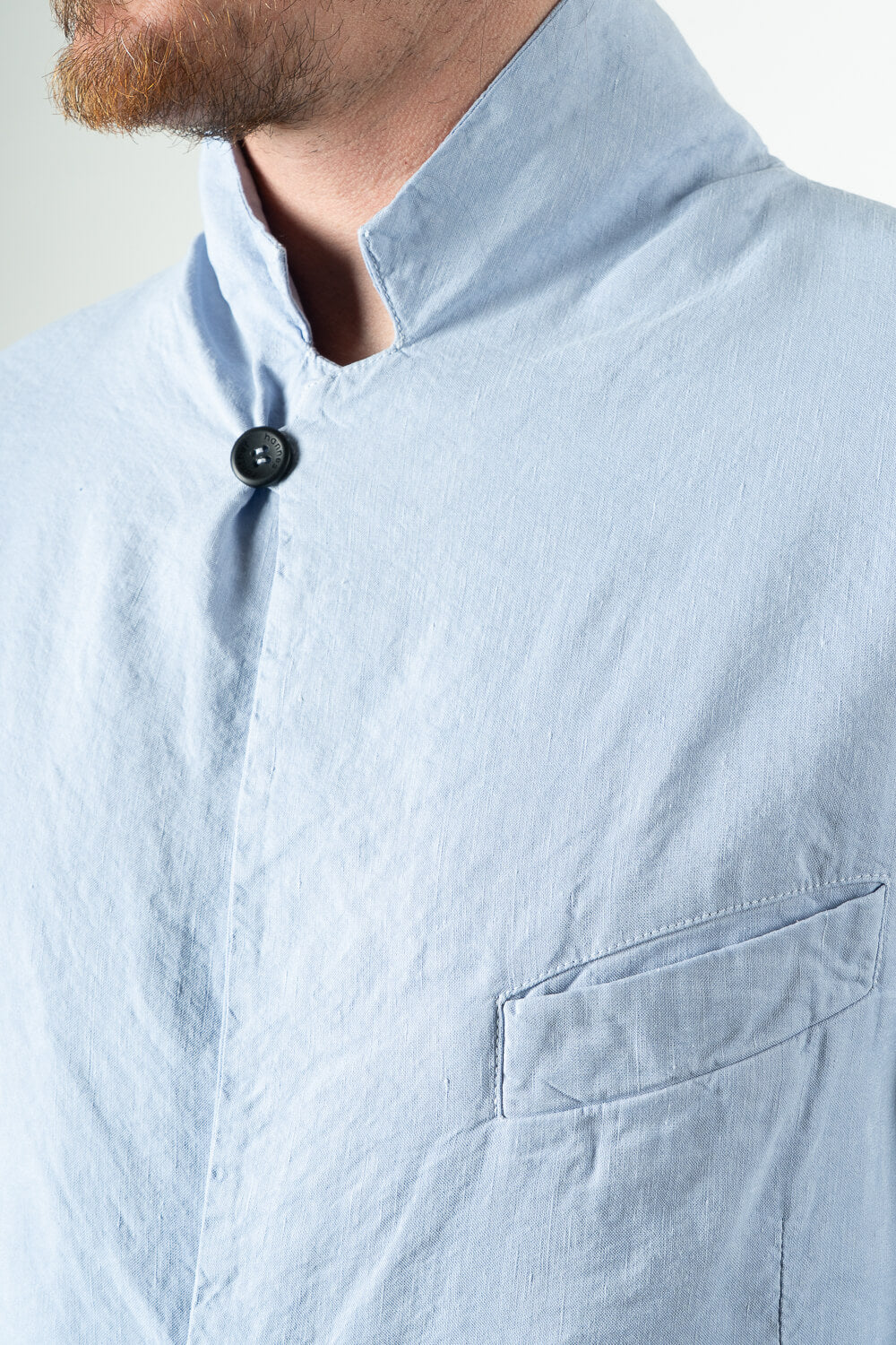 Linen/Silk Front Pocket Blazer Blue