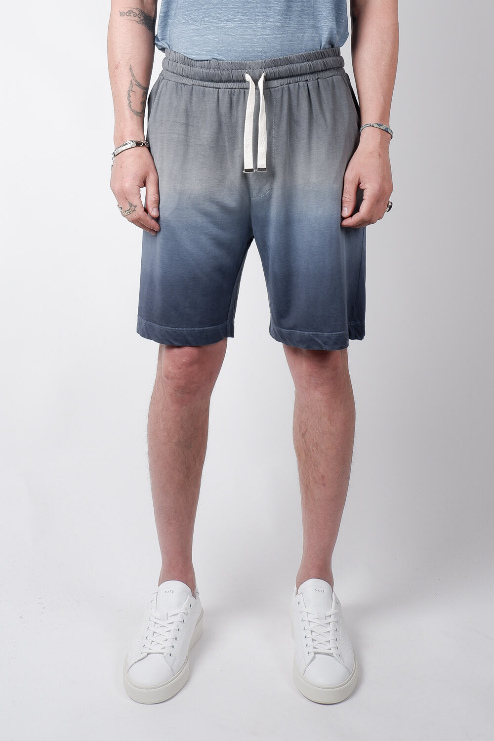 Cupro Faded Design Shorts Blue