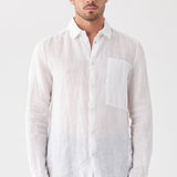 Linen Shirt W/ Patch Pocket White