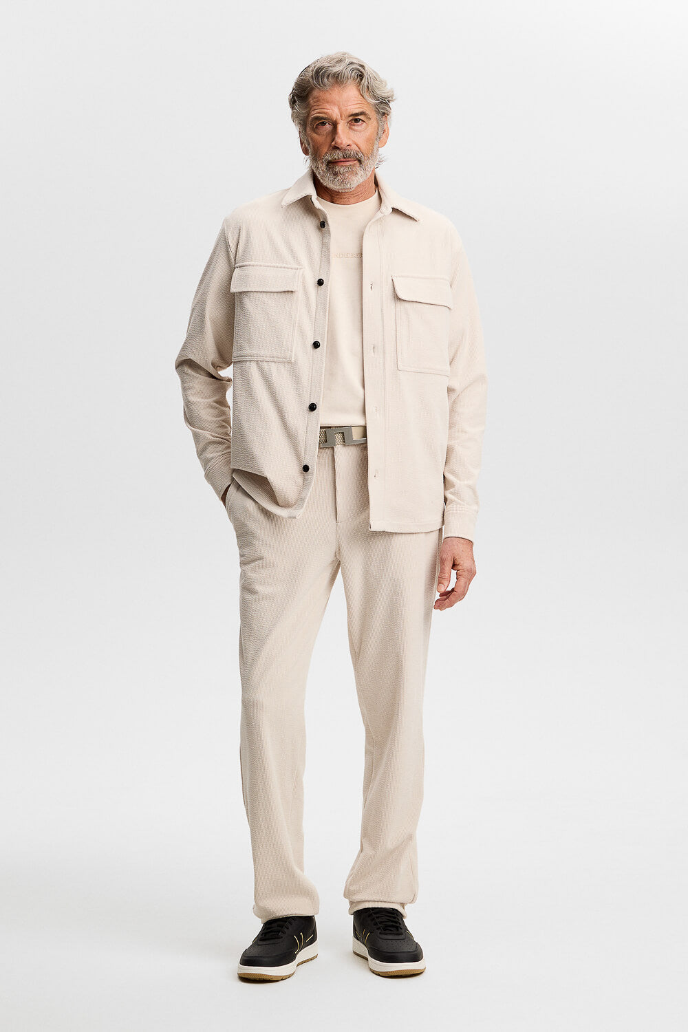 Logan Drape Cord Pants Cream