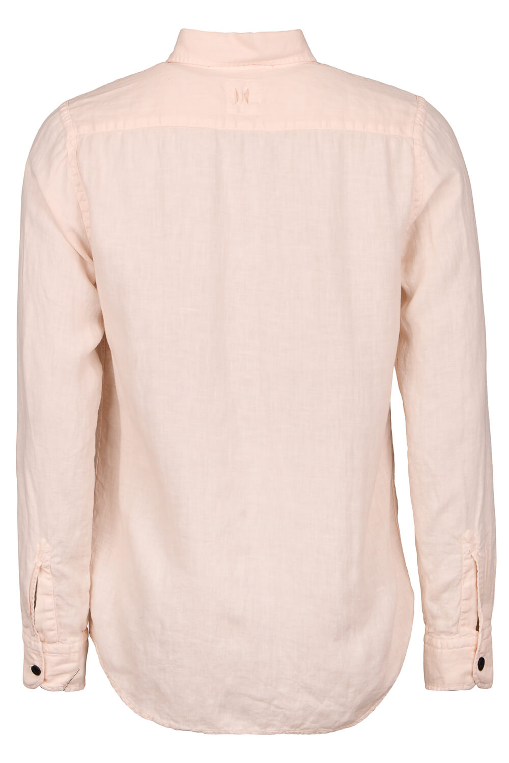 Long Sleeved Button Detailed Linen Shirt Pink