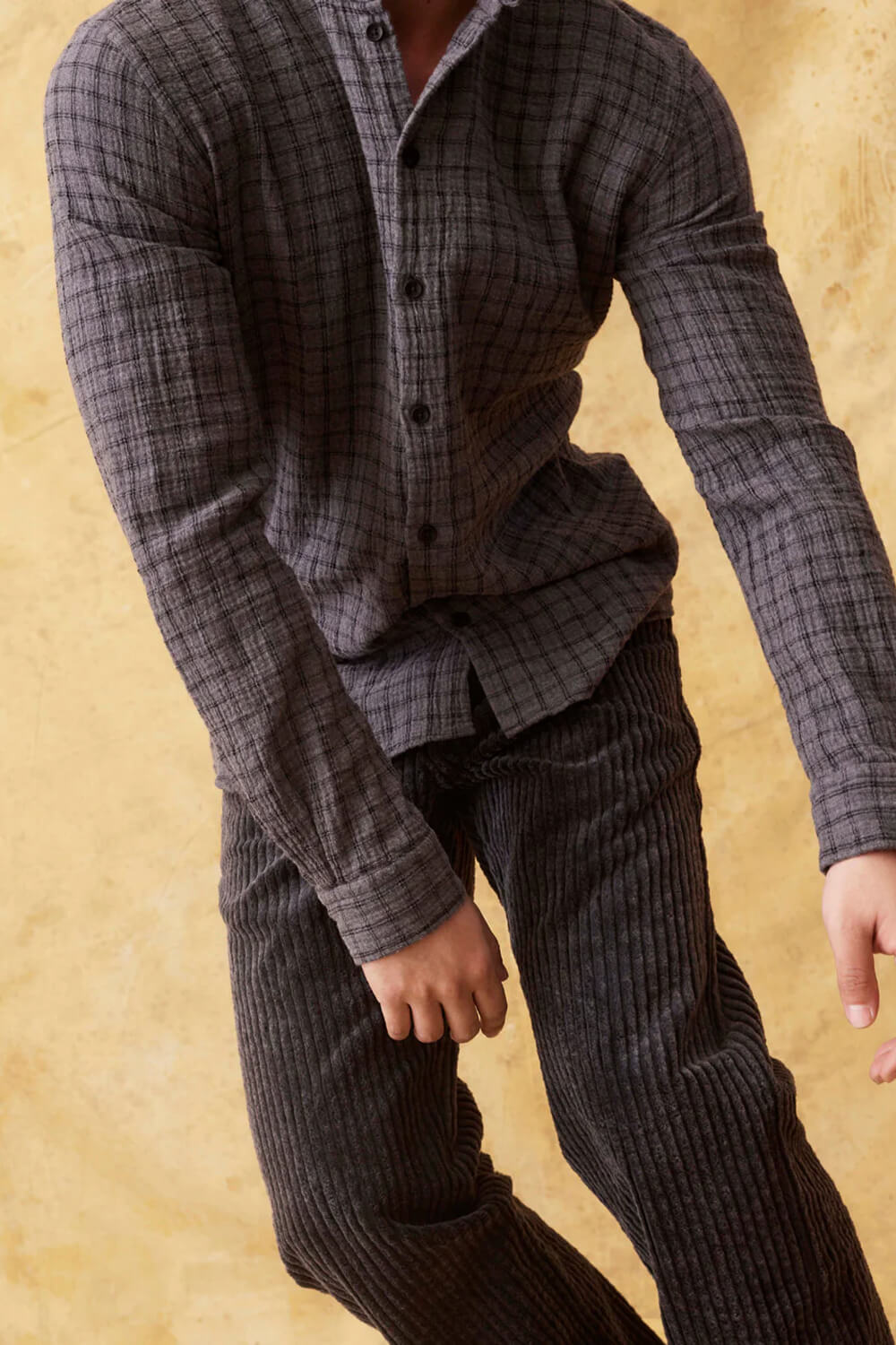 Loose-Fit Corduroy Trouser Charcoal