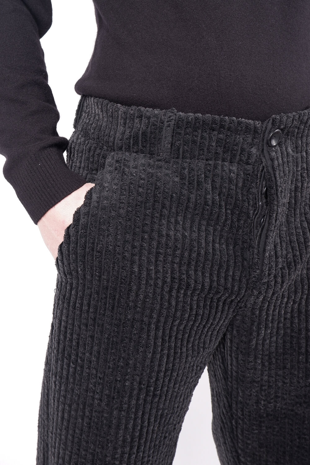 Loose-Fit Corduroy Trouser Charcoal