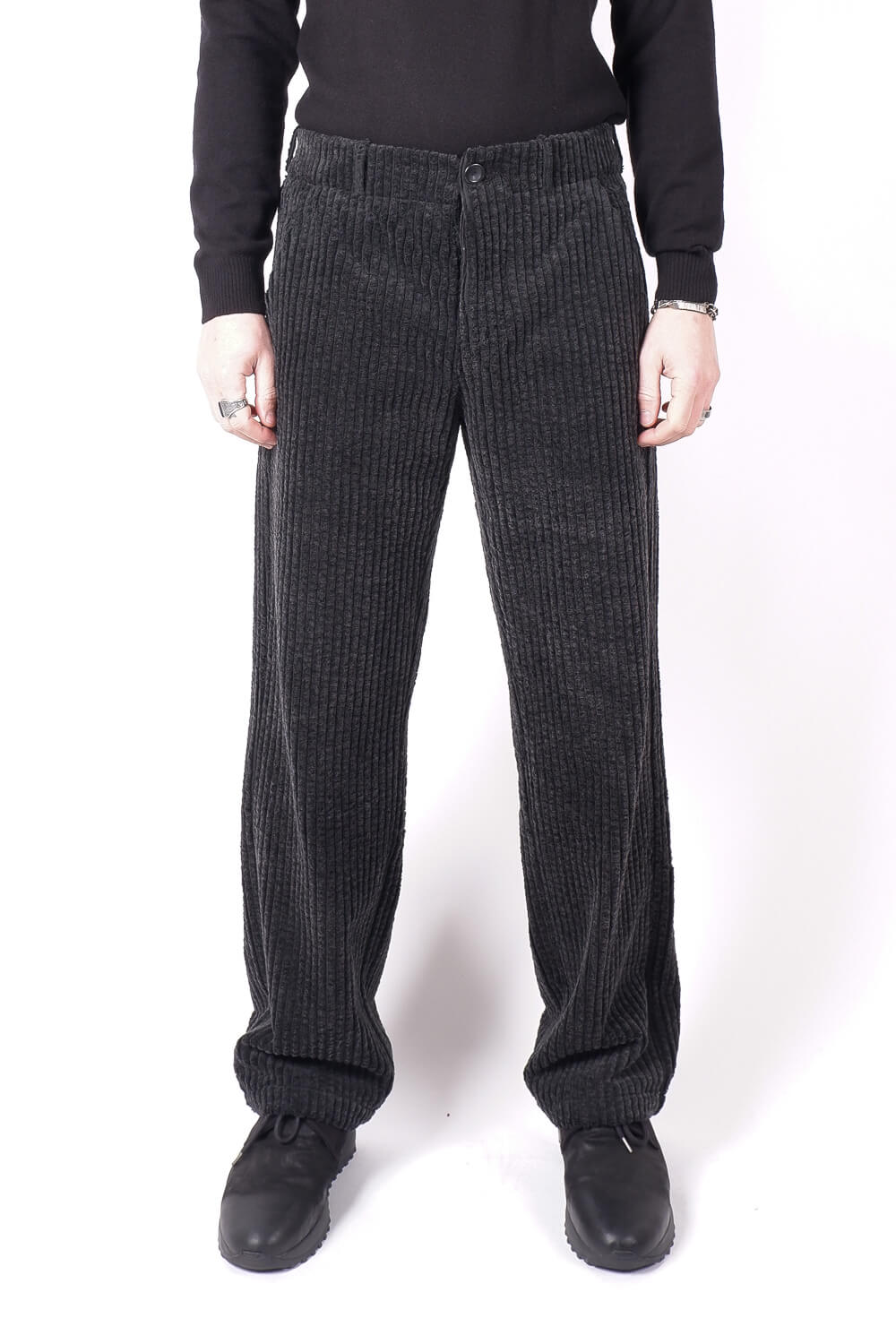 Loose-Fit Corduroy Trouser Charcoal
