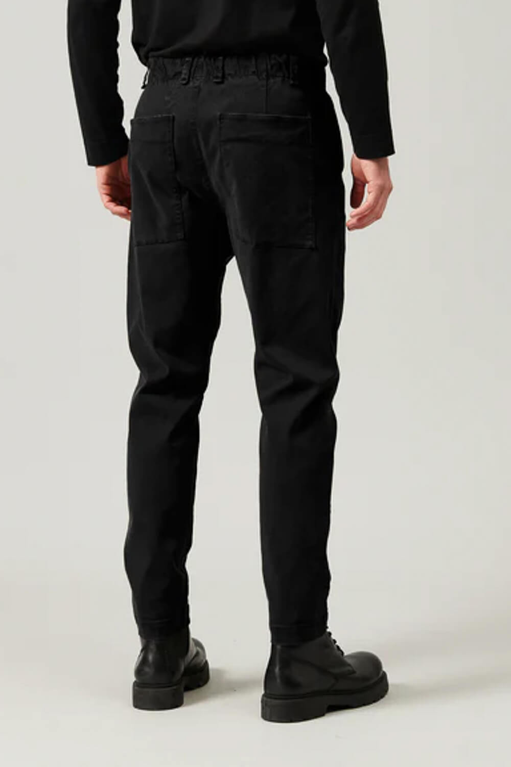 Loose-Fit Drawstring Tencel/Modal Stretch Trouser Black